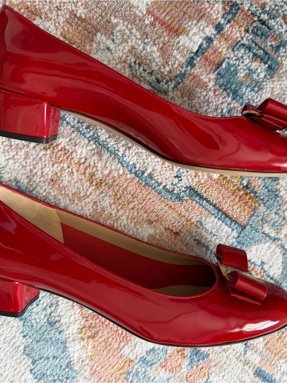 Salvatore Ferragamo Red Patent Vara low heel pumps - Picture 3 of 6